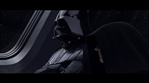 Dark Vador et Dark Sidious à la fin de la Revanche des Sith regardant l'Etoile noire se construire